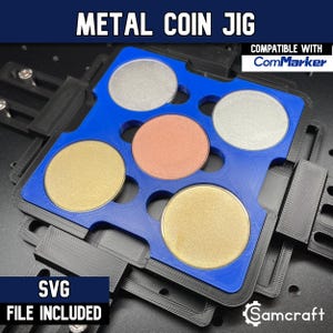 ComMarker Metal Coin Jig 40mm | Precision Fiber Laser Engraving Tool for Coins by Samcraft