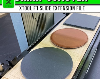 xTool F1 Drink Coaster Template: Slide Extension Laser Engraving File (XCS File)