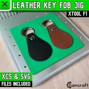 xTool F1 leren sleutelhangermal, leren sleutelhangermal, xTool F1 mal, xTool jig, XCS-bestand, PU-leer, lasergravuremal, Samcraft