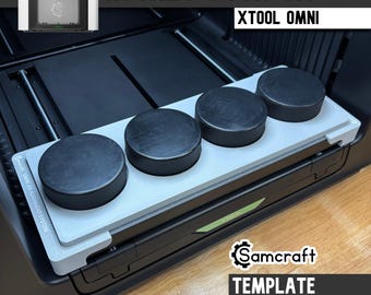 Hockey Puck Jig for xTool Omni UV Printer, 4 Puck UV Printing Fixture with Template, Custom Team Logo Hockey Puck Maker Tool, Samcraft