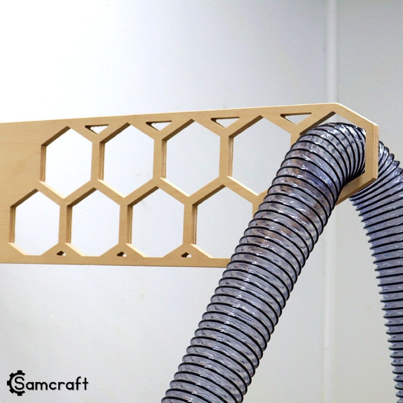 CNC Dust Collection Hose Bracket Project Plan & Cut Files - Instant Download (svg, dxf, eps, pdf) Shapeoko X Carve Onefinity CNC Woodworking image 1