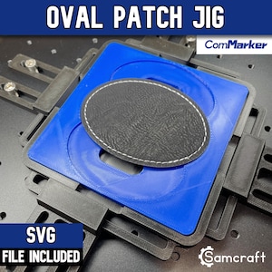 Plantilla de parche ovalado para láseres ComMarker / Parches para gorras grabados con láser / Fabricado en EE. UU. por Samcraft
