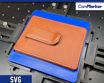 ComMarker Laser Jig for Slim Leather Wallets: USA Made (SVG File)