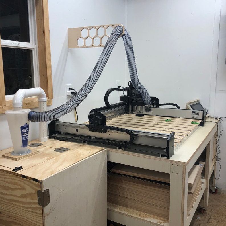 CNC Dust Collection Hose Bracket Project Plan & Cut Files - Instant Download (svg, dxf, eps, pdf) Shapeoko X Carve Onefinity CNC Woodworking image 3