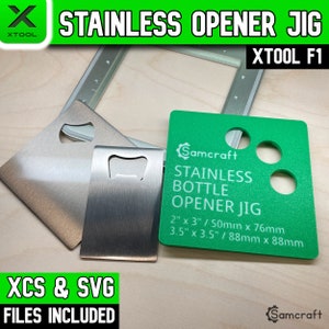 Plantilla para abrir botellas de acero inoxidable xTool F1, JP Plus, plantilla láser de fibra xTool, plantilla láser, plantilla láser, archivo XCS, Samcraft