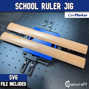 Plantilla para regla escolar para láseres ComMarker / Reglas grabadas con láser / Fabricada en EE. UU. por Samcraft