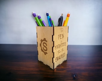 Laser Cut Pen Cup File: SVG DXF AI (Digital Download)