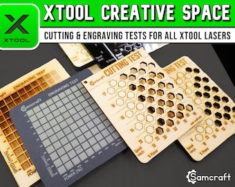 xTool Creative Space Test File, xTool P2, D1, F1, M1, S1, Laser Cutting Test, Laser Engraving Test, xTool Cut Files, Engraving