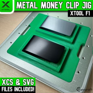 xTool F1 Geldklammer Metall, xTool Faserlaser Schablone, Laser Schablone, Laser Vorlage, XCS Datei, Geldklammer aus eloxiertem Aluminium, Samcraft