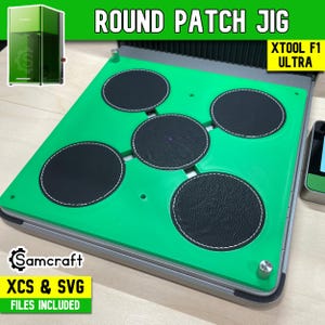 xTool F1 Ultra Round Patch Jig: Laserbares Kunstleder (XCS & SVG-Datei)