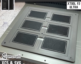 Plantilla para parches rectangulares xTool F2 Ultra: herramienta de grabado láser para parches de polipiel