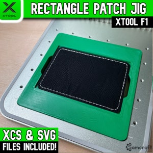xTool F1 Rechteck Patch Jig, xTool Fiber Laser Jig, Laser Jig, Laser Vorlage, XCS File, Hut Aufnäher Jig, Aufnäher Jig, Samcraft