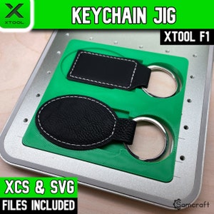Plantilla para llavero xTool F1, llavero ovalado y rectangular, JDS Industries, plantilla láser de fibra xTool, plantilla láser, plantilla láser, XCS, Samcraft