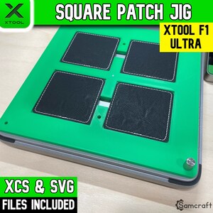 xTool F1 Ultra Square Patch Jig, xTool Fiber Laser Jig, xTool F1 Ultra Jig, Fiber Jig, XCS File, Square Hat Patch Jig, Samcraft