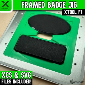 xTool F1 gerahmtes Badge Jig, xTool Fiber Laser Jig, Laser Jig, Laser Template, XCS File, Samcraft