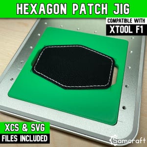xTool F1 Hex Flicken Schablone, xTool Fiber Laser Schablone, Laser Schablone, Laser Vorlage, XCS File, Hut Aufnäher Schablone, Aufnäher Schablone, Samcraft