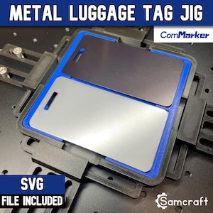 Plantilla para etiquetas de equipaje de metal para láseres ComMarker / Etiquetas de equipaje de metal grabadas con láser / Fabricadas en EE. UU. por Samcraft