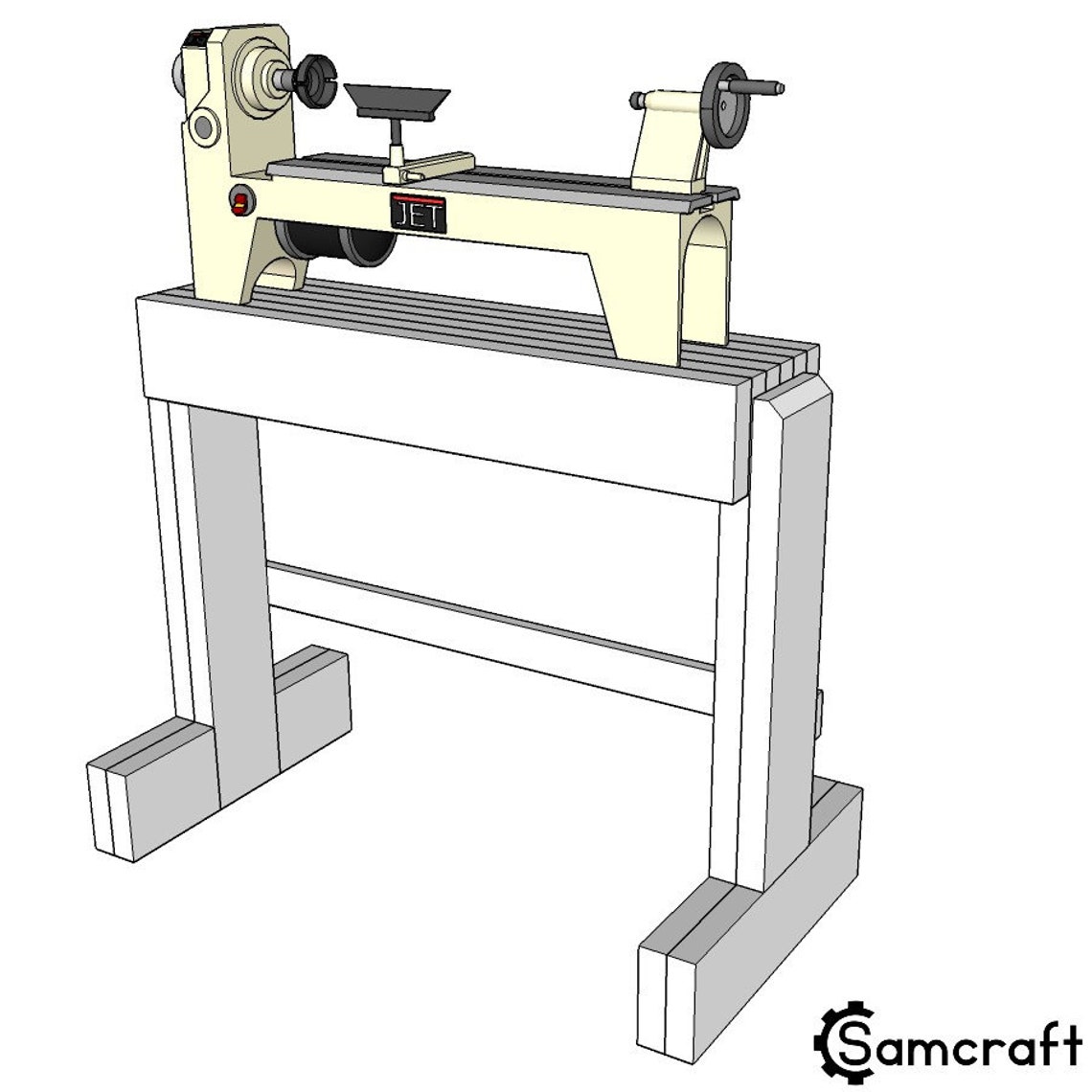 Wood Lathe Stand Woodworking Plans Instant Download Etsy