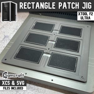 xTool F2 Ultra Rectangle Patch Jig: Strumento per incisione laser di patch in similpelle