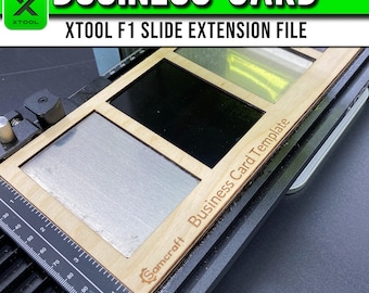 xTool F1-sjabloon voor visitekaartjes: dia-verlengstuk lasergravurebestand (XCS-bestand)