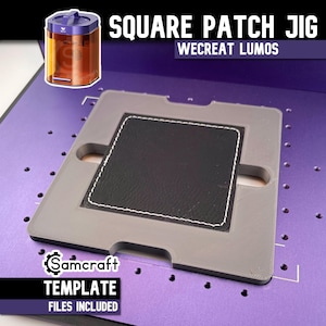 WeCreat Lumos Square Patch Jig: 2.5" & 3" Leather Engraving Tool (SVG Template)