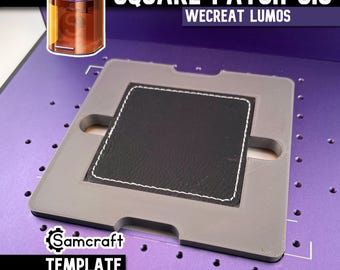 Plantilla para parche cuadrado WeCreat Lumos: Herramienta para grabado de cuero de 6,35 y 7,6 cm (plantilla SVG)