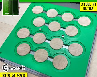 xTool F1 Ultra Wood Coin Jig, 3D Printed, XCS File