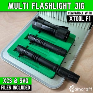 xTool F1 zaklampmal | Graveermal voor tactische zaklampen, zaklampen en penzaklampen | Samcraft