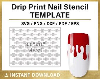 drips nail stencils etsy