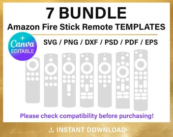 Fire Stick Remote Template, BUNDLE, custom remote svg, Canva, Cricut, dxf, png, psd, instant download