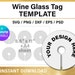 Wine Glass Name Tag Blank Template, 3 Inches, 8.5x11 Sheet, Custom, DIY ...