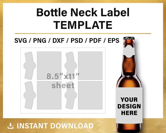 Beer & Wine Label Template BLANK Wrapper Template Neck Label ...