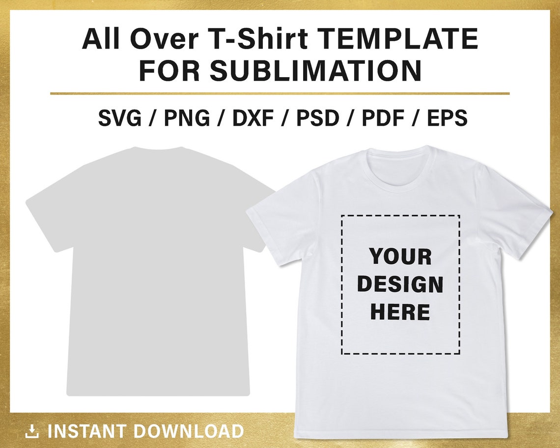All Over Shirt Template for Sublimation Svg Png Cut Files - Etsy