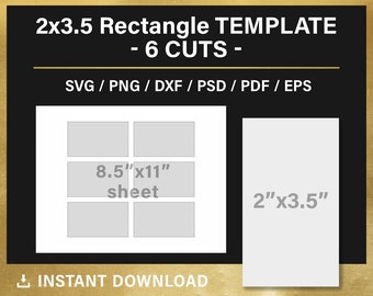2x3 Inches Rectangle BLANK Template Sticker Template | Etsy