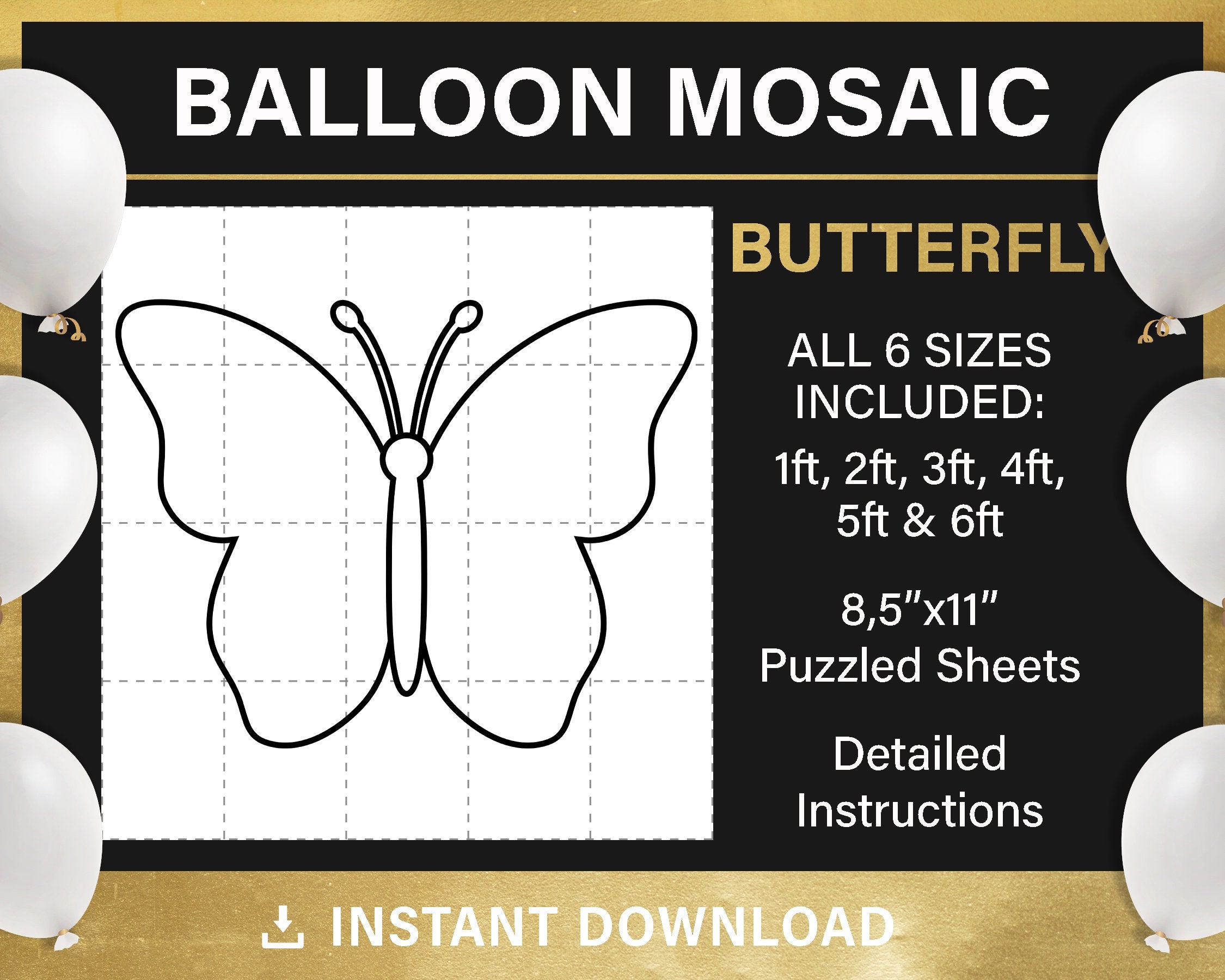 DIY Balloon Sizer Template and Instructions DIGITAL DOWNLOAD 