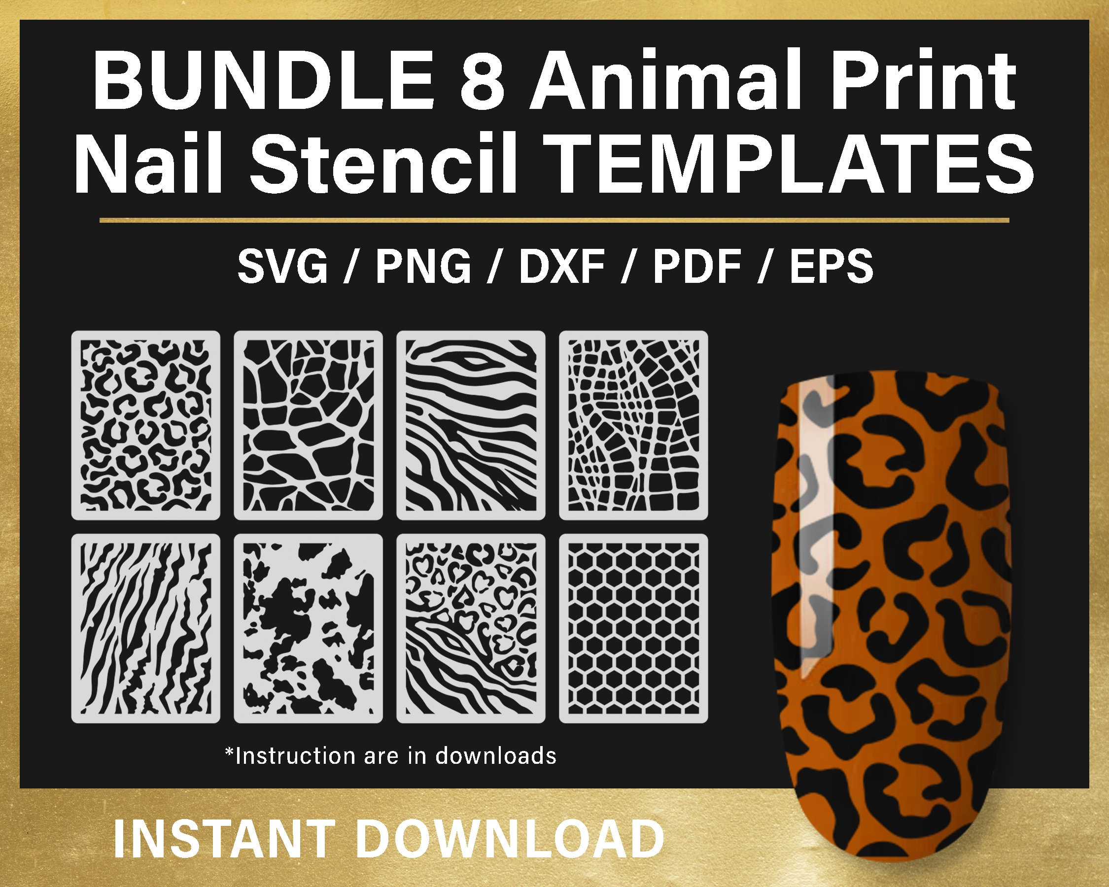 Set10 200 Airbrush Nail Art Stencil Design 20 Template Sheets Kit Brush  Paint Stickers Nail Tools_JFH10