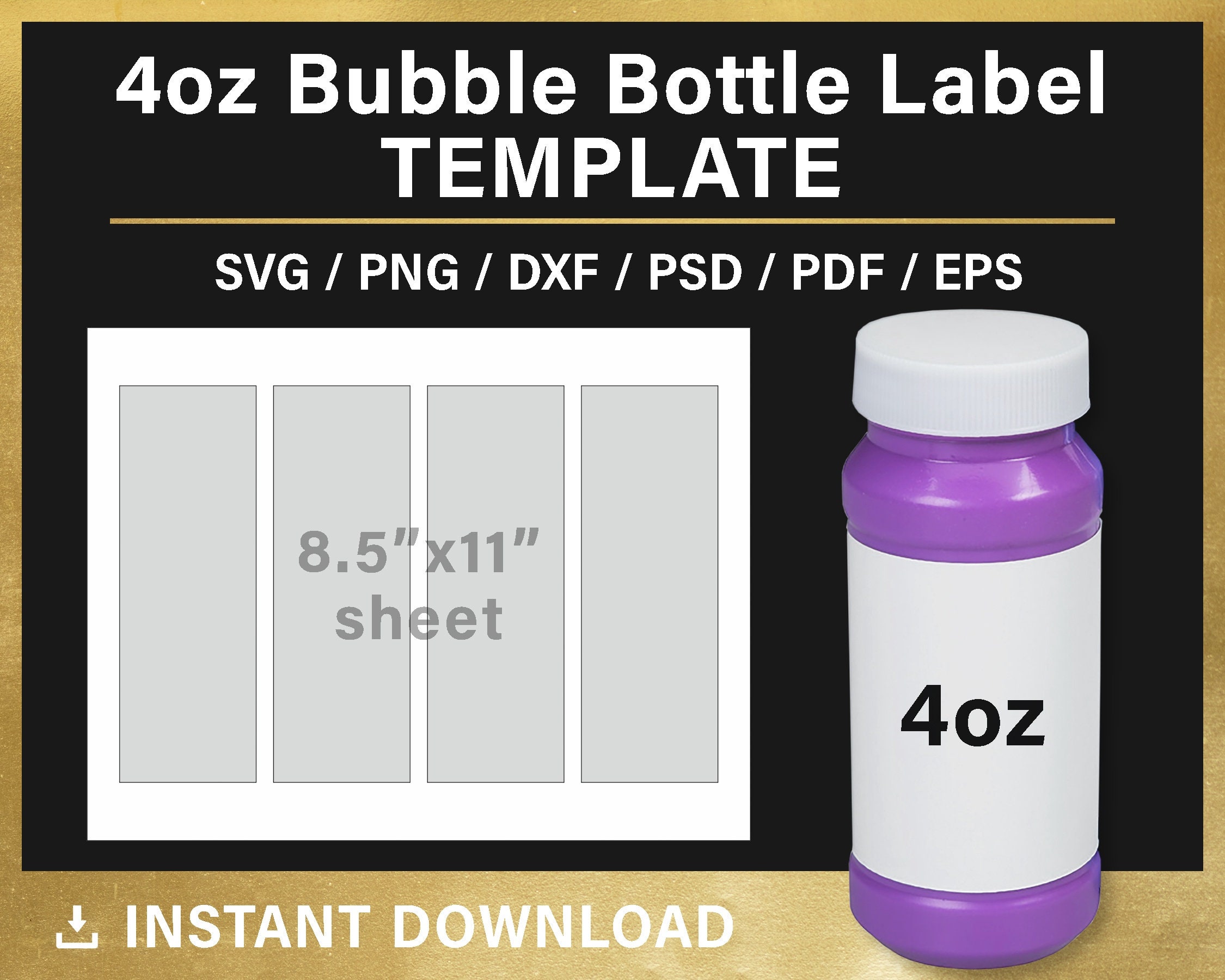 Bubble Bottle Label Template BUNDLE 2oz 4oz BLANK - Etsy