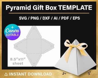 Box With Lid Template 2x2x2 Gift Pdf SVG DXF EPS Png Jpg