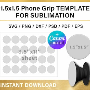 Phone grip BLANK template for sublimation, Canva, Cricut, svg, png, psd, instant download