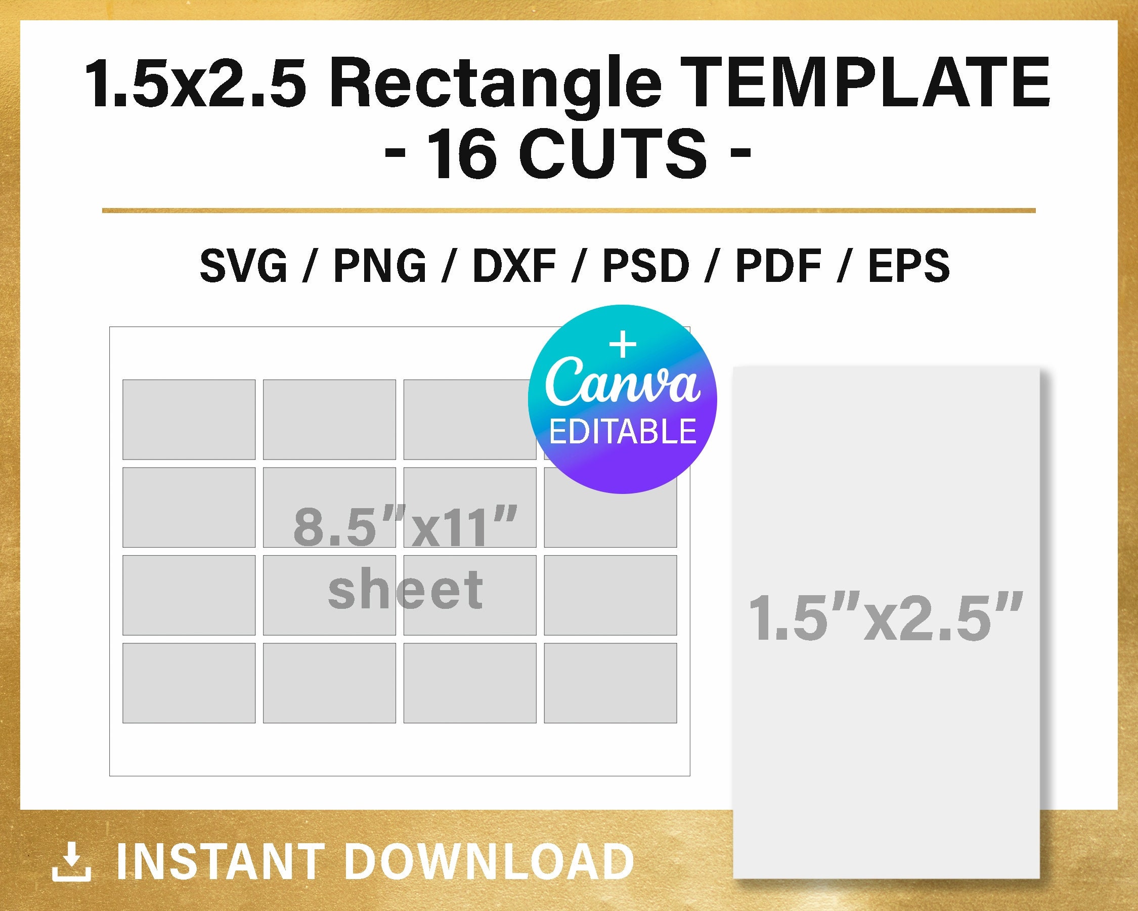 1.5x2.5 Inches Rectangle BLANK Template, Sticker Template, Multipurpose ...