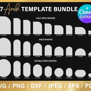 Arch SVG-Vorlage, BIG BUNDLE, halb | voll | Doppelbogen, Hochzeitseinladungsvorlage, Bogenform, SVG, PNG, Laserschneiden, direkter Download