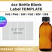 4oz Essential Oil Bottle Label BLANK Template Brand - Etsy