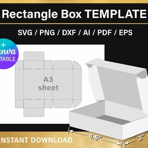 BUNDLE, Rectangle Box Blank Template, DIY, Shipping Box, Classic Box ...