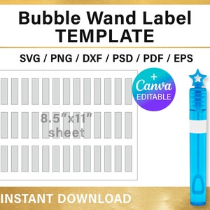 Bubble Bottle Label Template, BUNDLE, 2oz, 4oz, BLANK Template, DIY ...