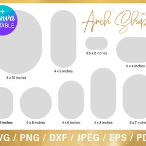 Double Arch SVG-sjabloon, bruiloft uitnodiging sjabloon, boogvorm, plaatskaart, svg, png, ovale vorm, lasersnijden, instant download