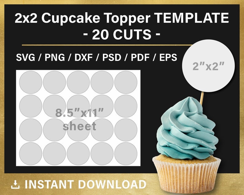 Blank Cupcake Toppers Template 2 Inches Circle Layered Etsy