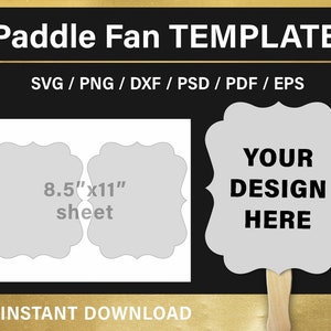 Paddle Fan Template Blank Template Editable Wedding Paddle - Etsy