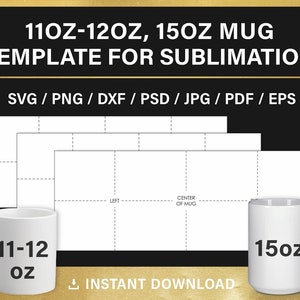 bundle for sublimation, mug template, 11oz, 12oz, 15oz, Full Wrap For Standart Ceramic Coffee Mug, bundle, set