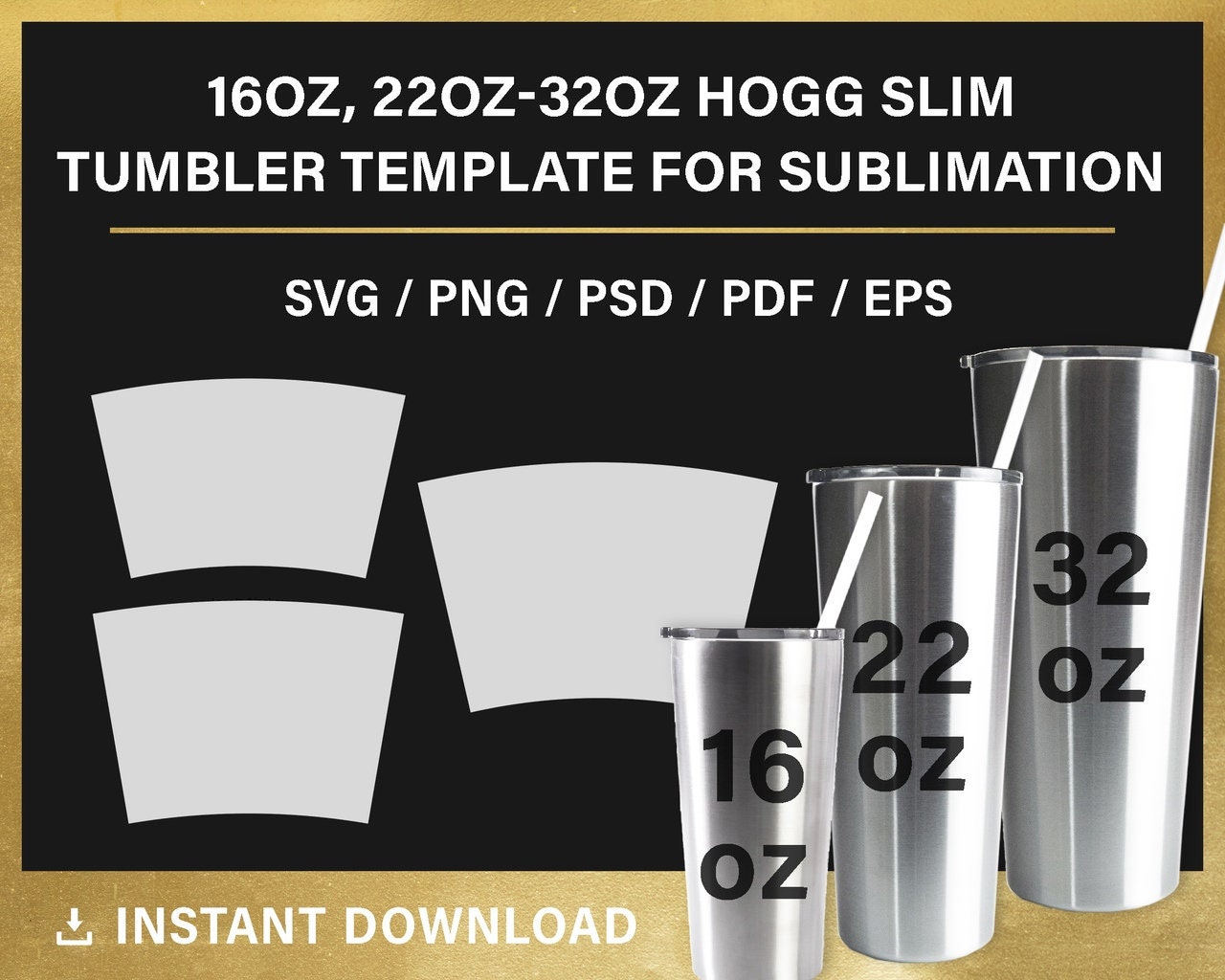 Tumbler Template For Sublimation