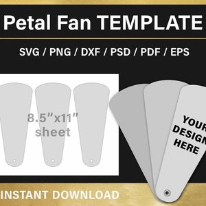 Petal Fan Blank Template Paddle Fan Wedding Fan Printable | Etsy